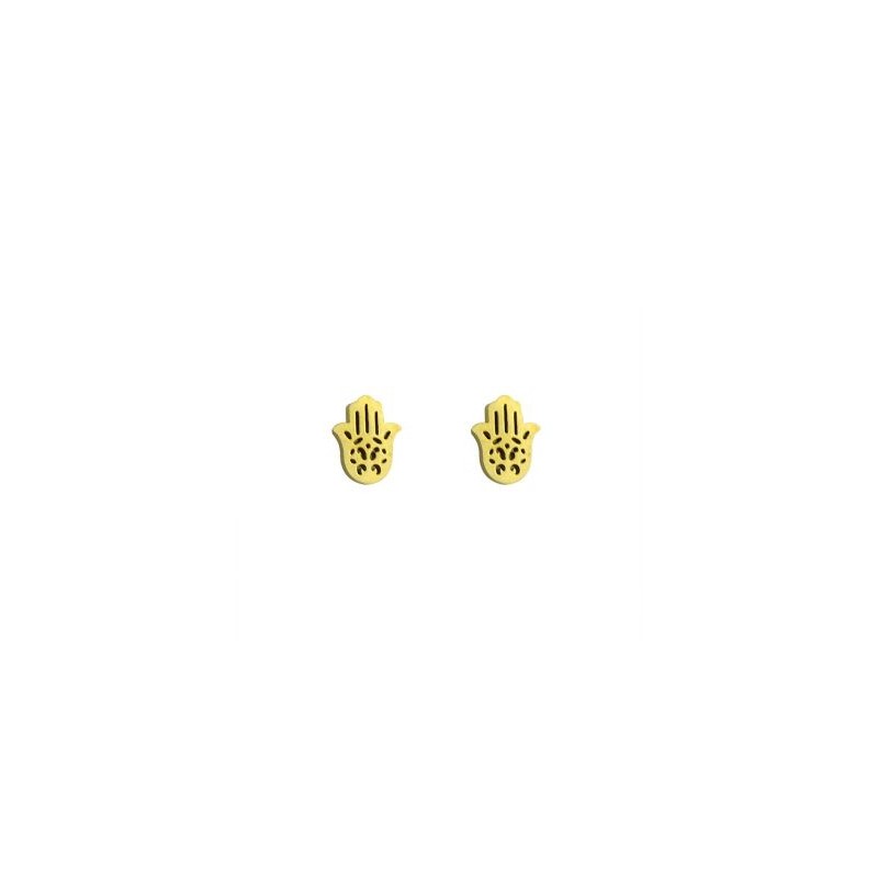 ARETES MANO DE FÁTIMA DE ACERO
