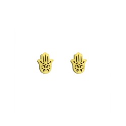 ARETES MANO DE FÁTIMA DE ACERO